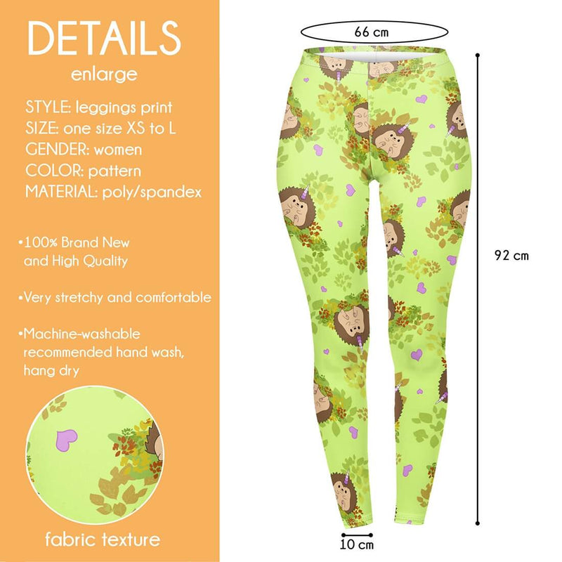 Regular Leggings (8-12 UK Size) - Hedgicorn - Kukubird_UK