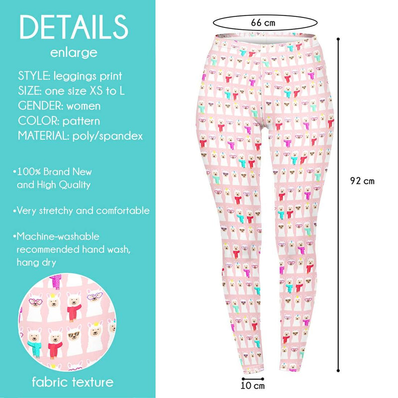 Regular Leggings (8-12 UK Size) - Disguised Llamas - Kukubird_UK