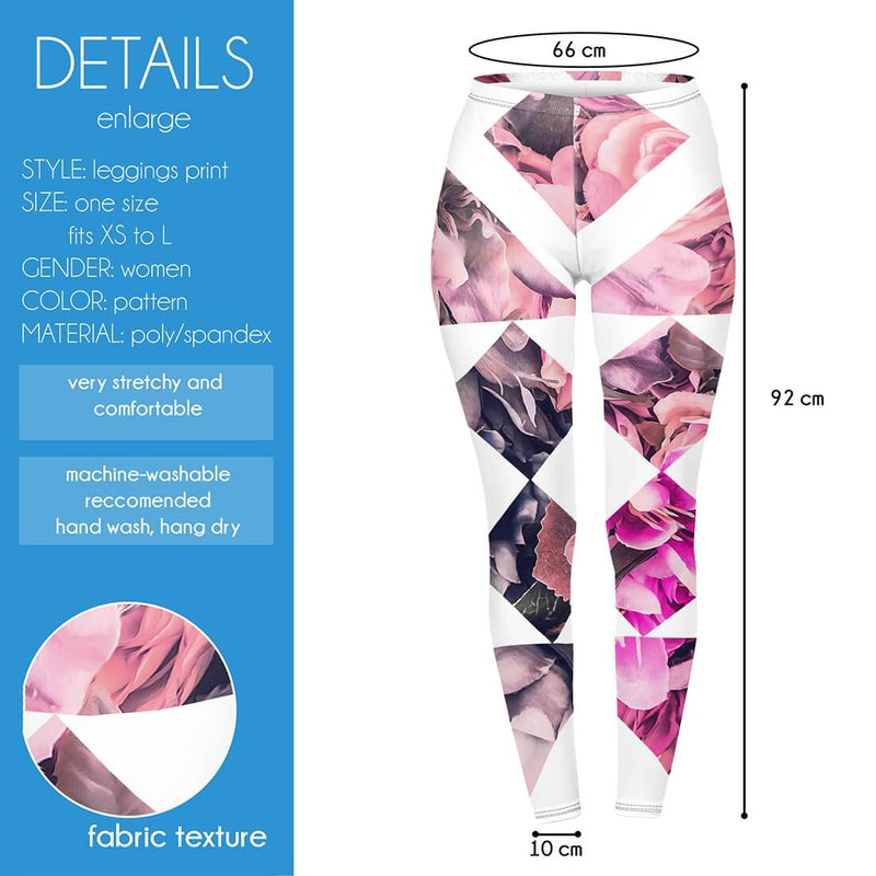 Regular Leggings (8-12 UK Size) - Diamond Floral - Kukubird-UK