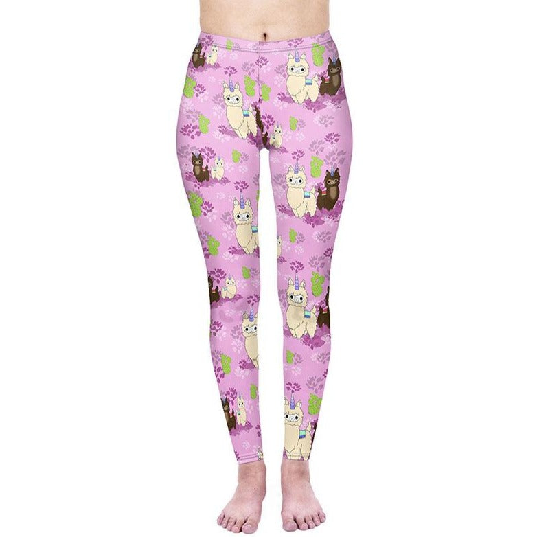 Regular Leggings (8-12 UK Size) - Llamacorn - Kukubird_UK