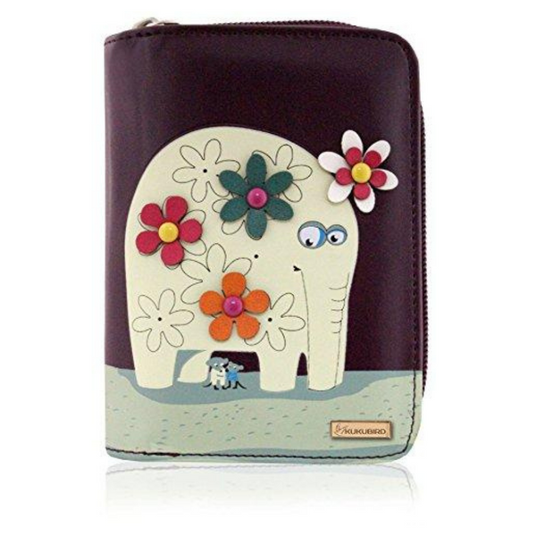 Kukubird Medium Purse Elephant And Mouse Purse - Purple - Kukubird-UK