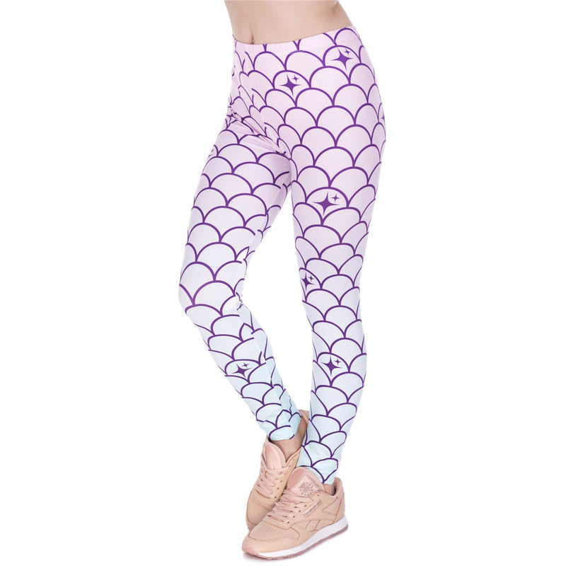 Regular Leggings (8-12 UK Size) - Mermaid Tail - Kukubird-UK