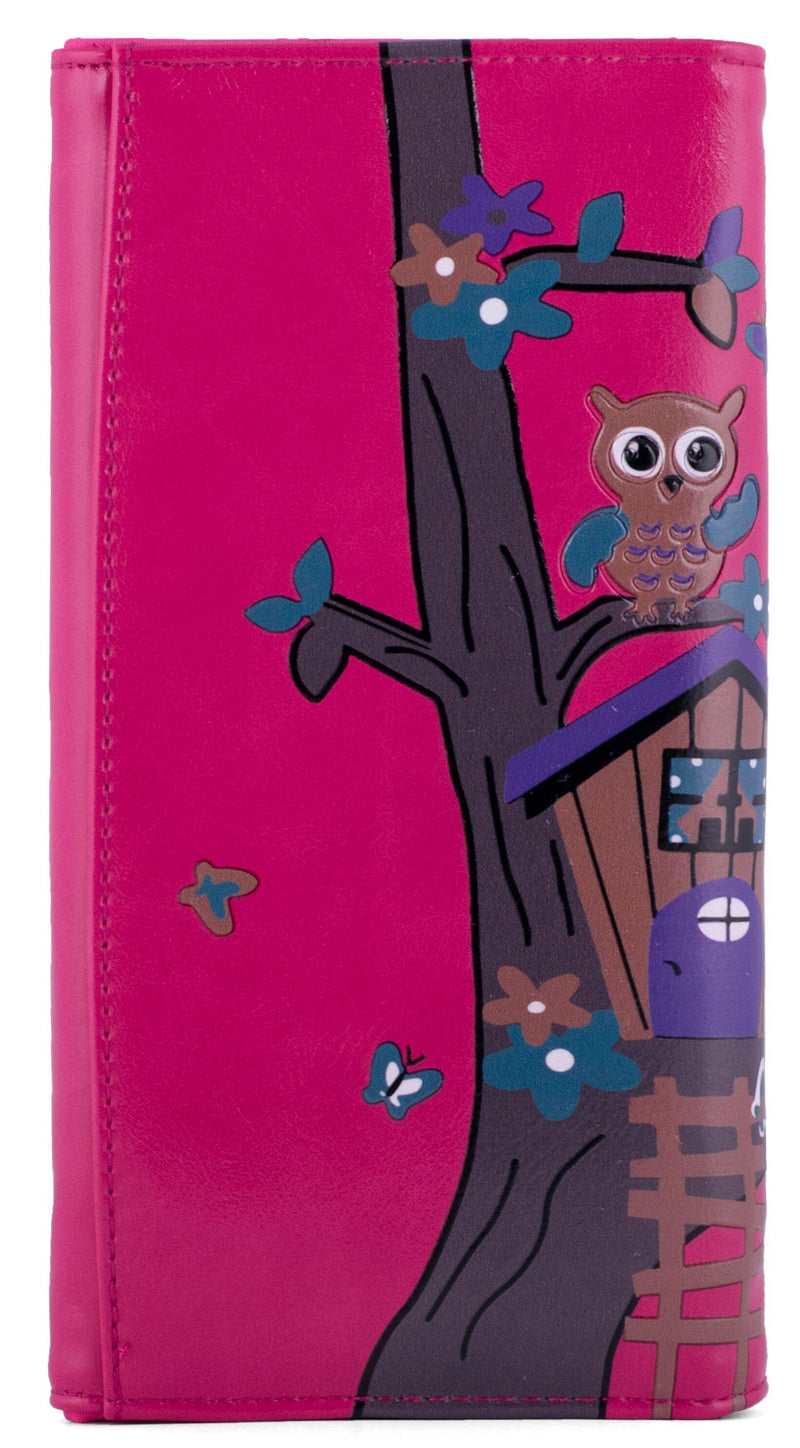 Kukubird Large Purse Owl's in Tree - Fuchsia - Kukubird_UK