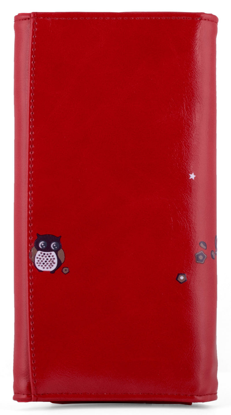 Kukubird Large Purse 2 owl's love - Red - Kukubird_UK