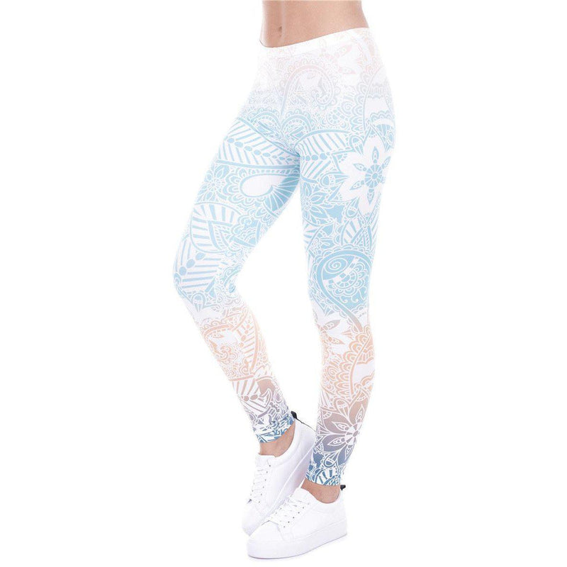 Regular Leggings (8-12 UK Size) - Mandala Mint - Kukubird-UK