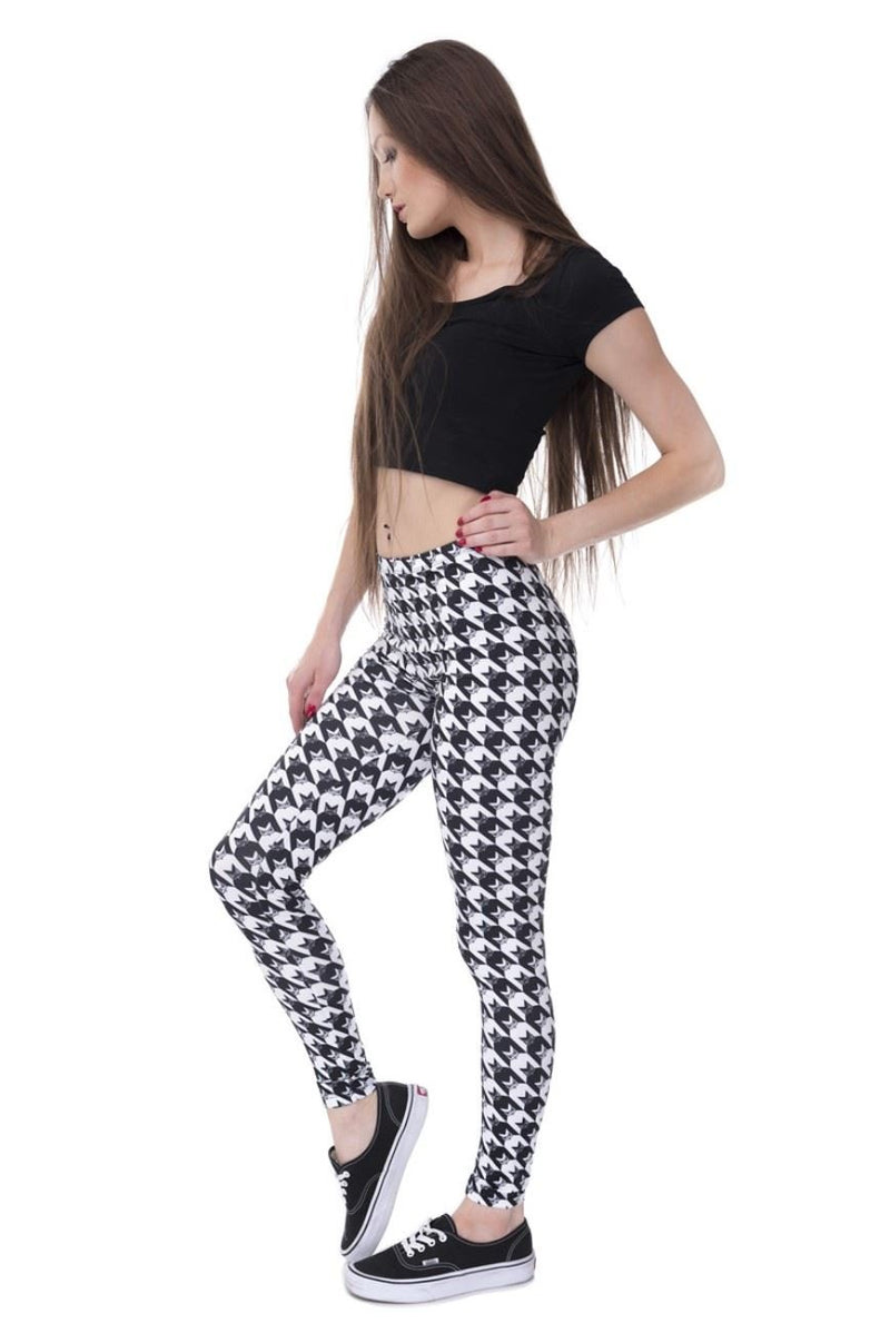 Regular Leggings (8-12 UK Size) - Cheerful Check Owl