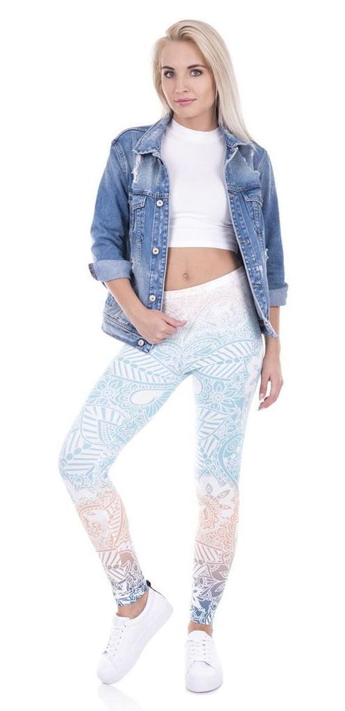 Regular Leggings (8-12 UK Size) - Mandala Mint - Kukubird-UK