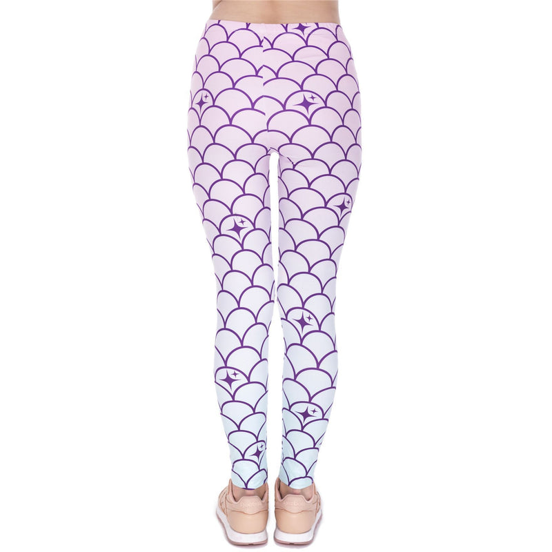 Regular Leggings (8-12 UK Size) - Mermaid Tail - Kukubird-UK