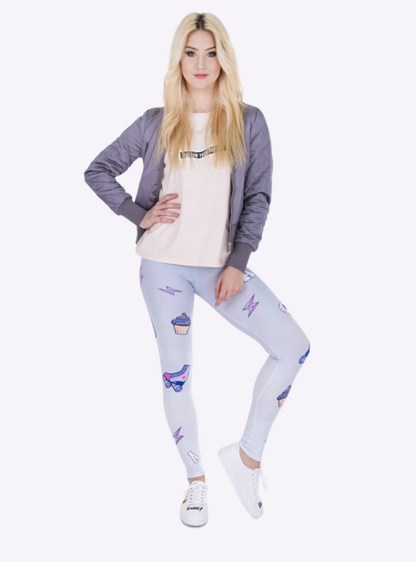 Regular Leggings (8-12 UK Size) - PINK AND PURPLE PATCHES - Kukubird-UK