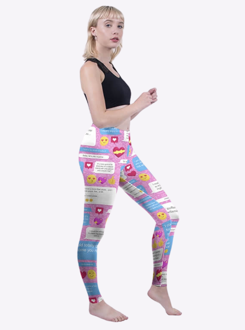 Regular Leggings (8-12 UK Size) - Flirty Messenger - Kukubird-UK