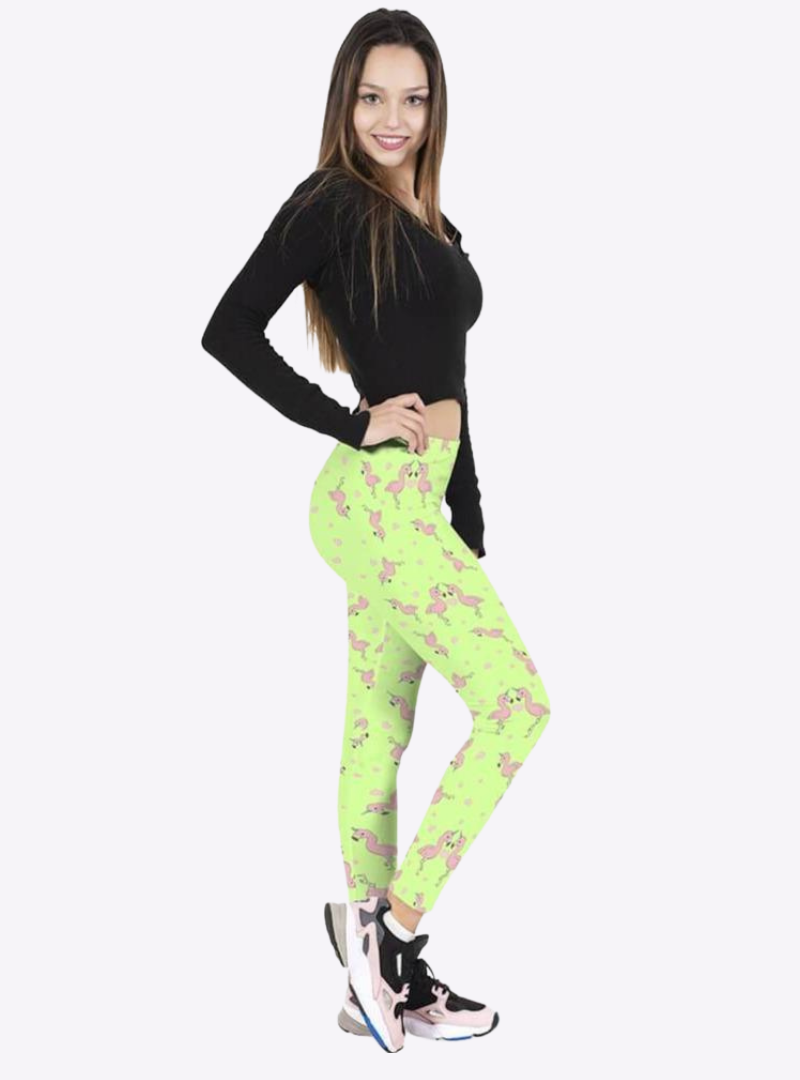 Regular Leggings (8-12 UK Size) - Flamingocorn - Kukubird-UK