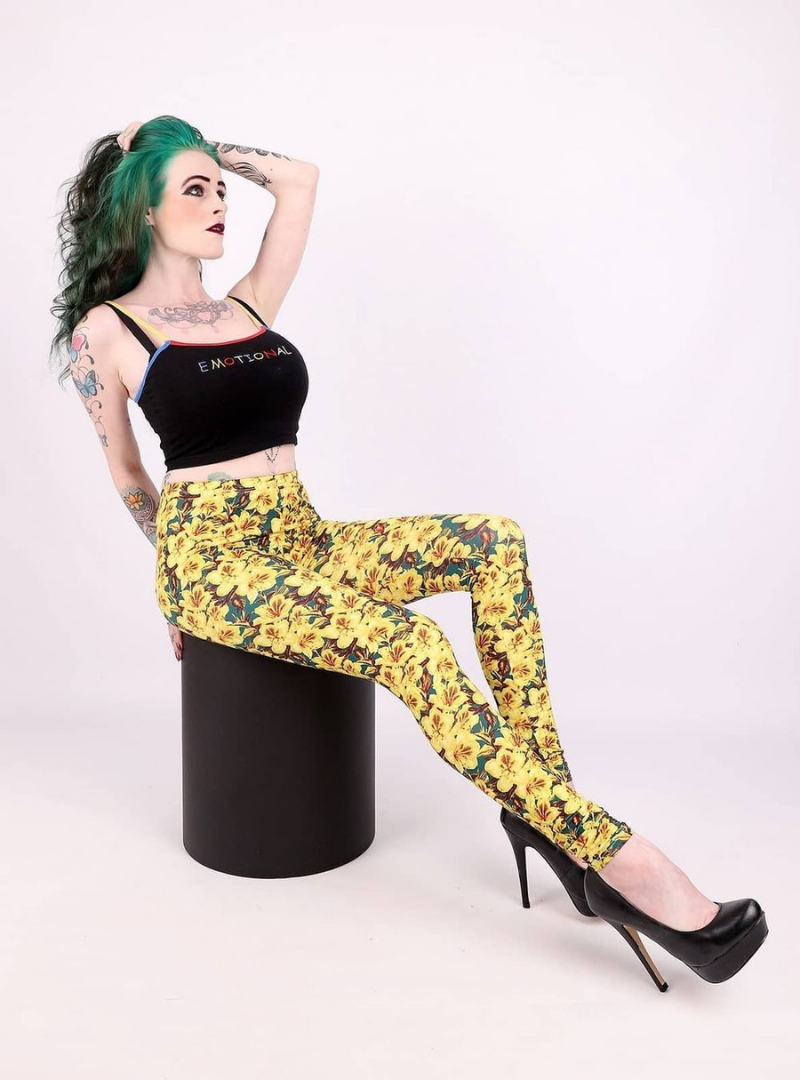 Regular Leggings (8-12 UK Size) - Golden Lilies