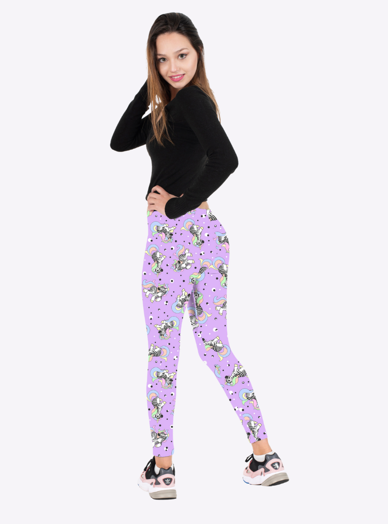 Regular Leggings (8-12 UK Size) - Zebracorn - Kukubird-UK