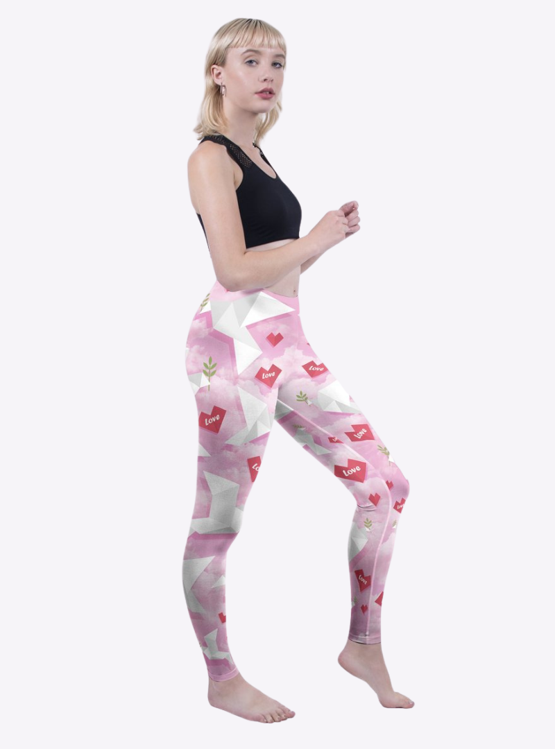 Regular Leggings (8-12 UK Size) - Origami Love Doves - Kukubird-UK