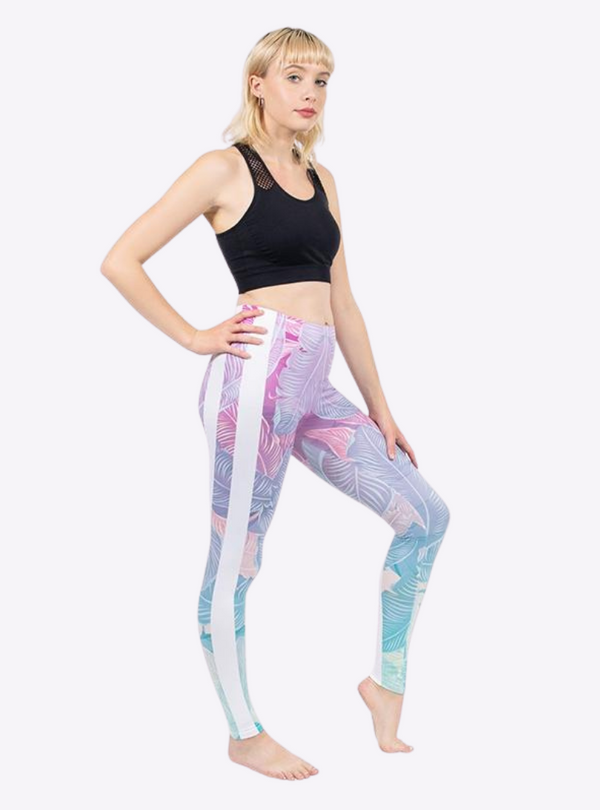 Regular Leggings (8-12 UK Size) - Luminous Leaves Active - Kukubird-UK