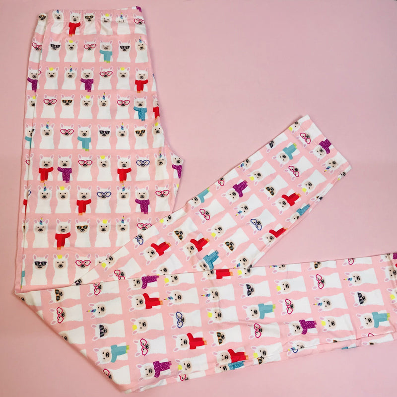 Regular Leggings (8-12 UK Size) - Disguised Llamas - Kukubird_UK