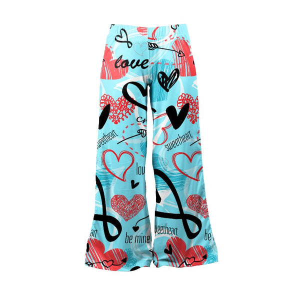 Loungewear Blue Heart Doodles (UK Size 8-14) - Kukubird-UK