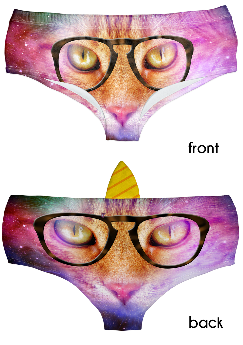 Horn Pantie - Galaxy Nerdy Caticorn (6-10 UK Size) - Kukubird_UK