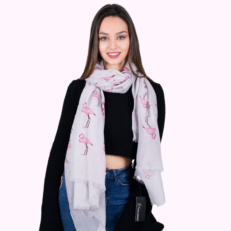 Scarf - Flamingo Grey - Kukubird_UK