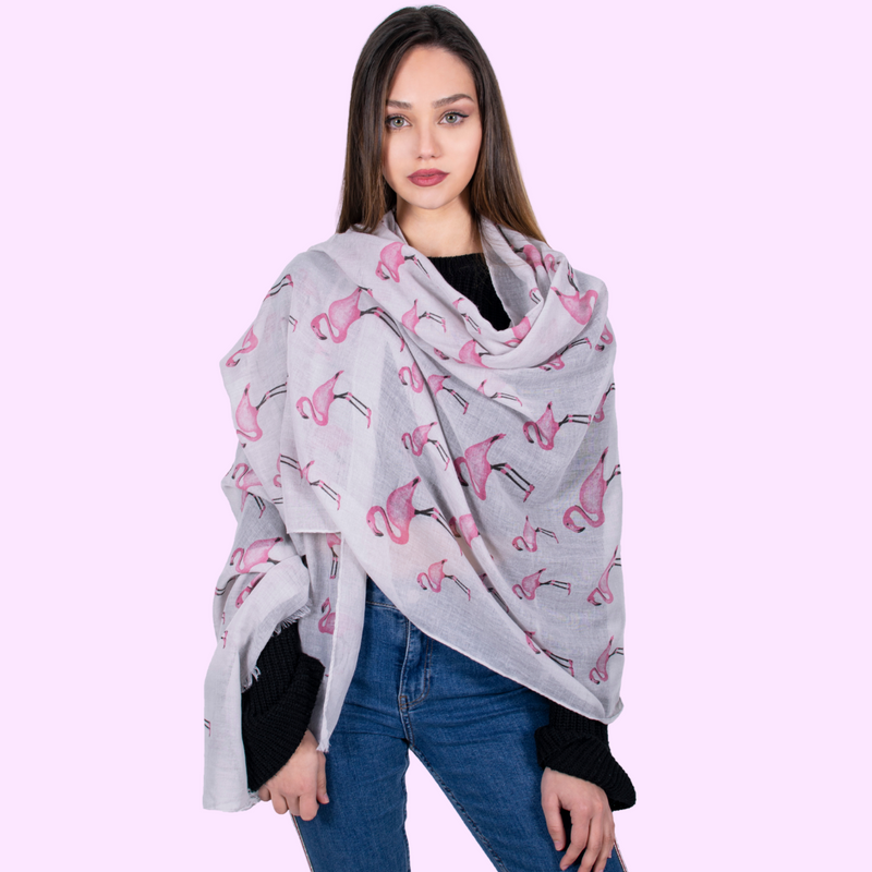 Scarf - Flamingo Grey - Kukubird_UK