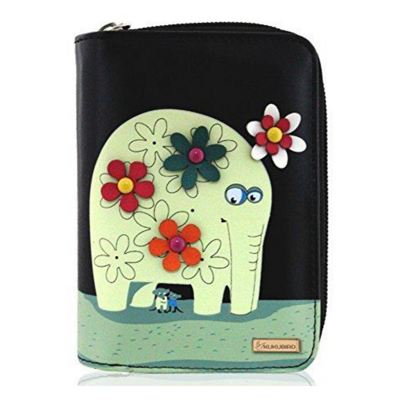 Kukubird Medium Purse Elephant And Mouse Purse - Black - Kukubird-UK