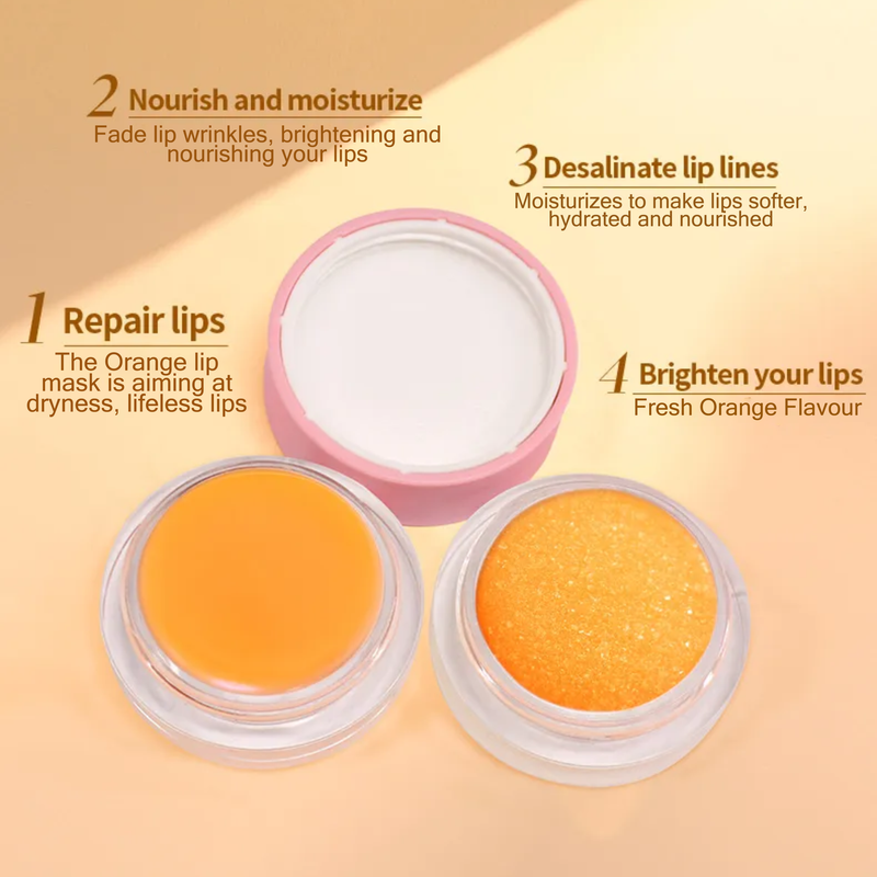 Overnight Lip Mask & Lip Scrub-Orange