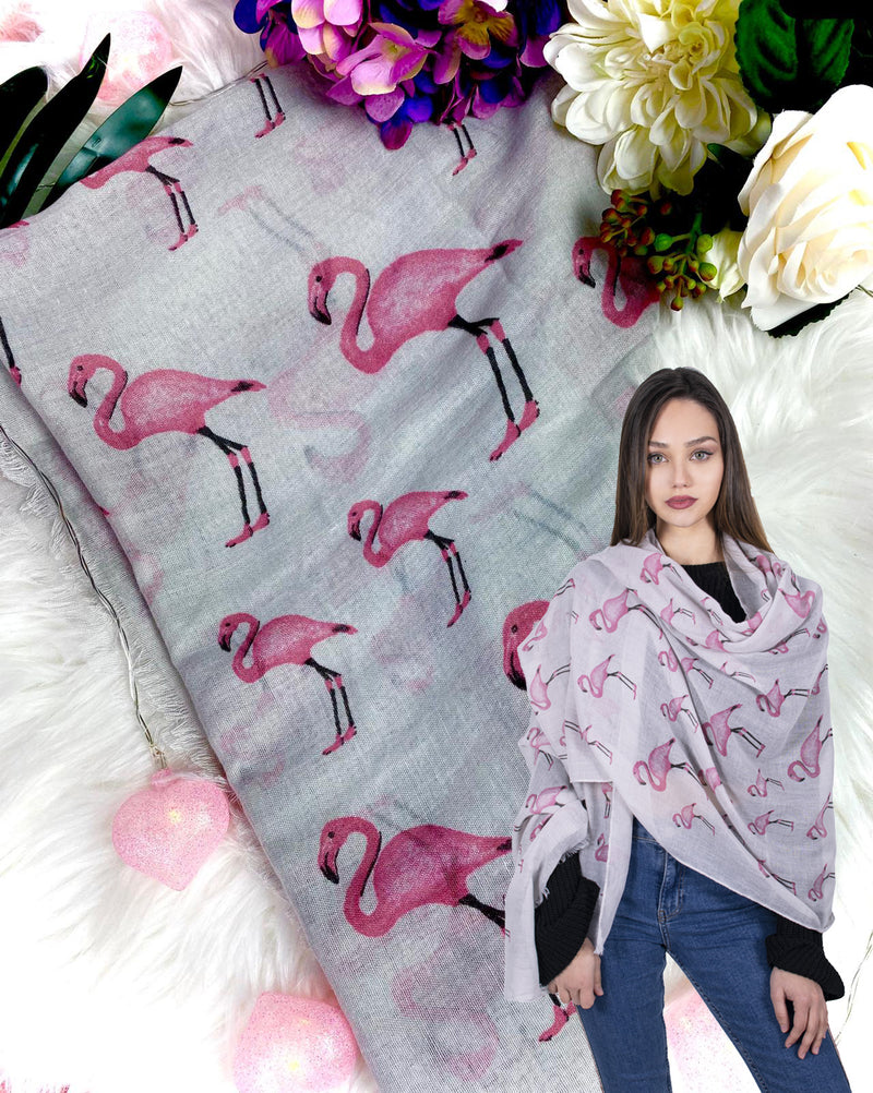 Scarf - Flamingo Grey - Kukubird_UK