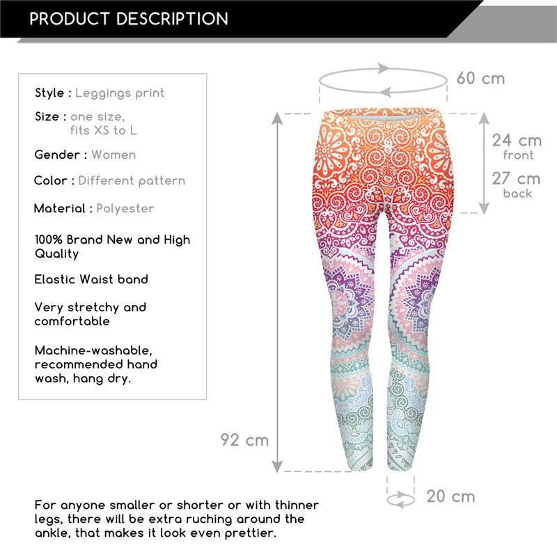 Regular Leggings (8-12 UK Size) - Mandala Mint - Kukubird-UK