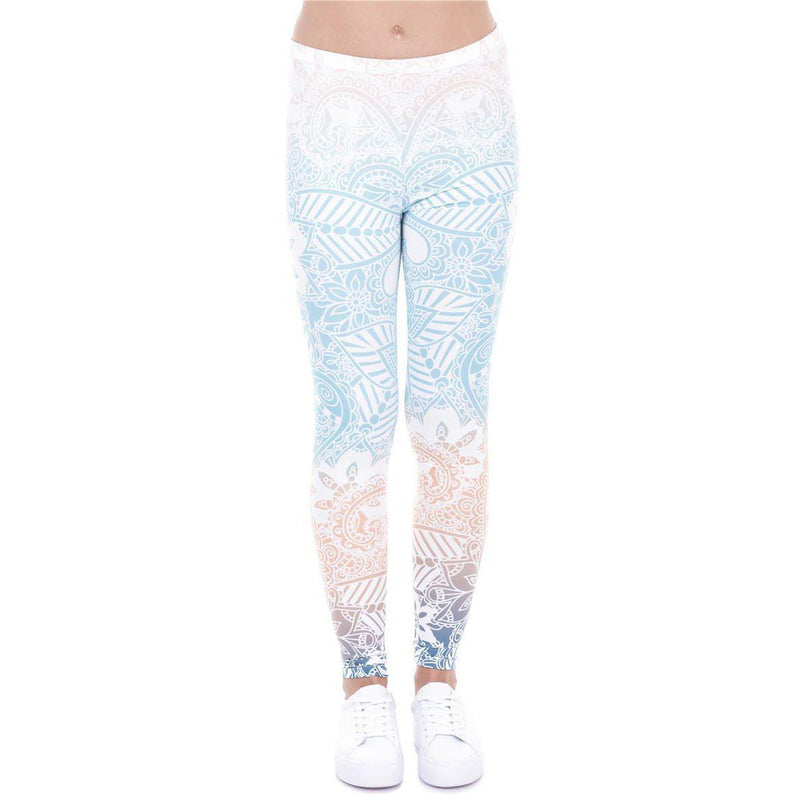 Regular Leggings (8-12 UK Size) - Mandala Mint - Kukubird-UK