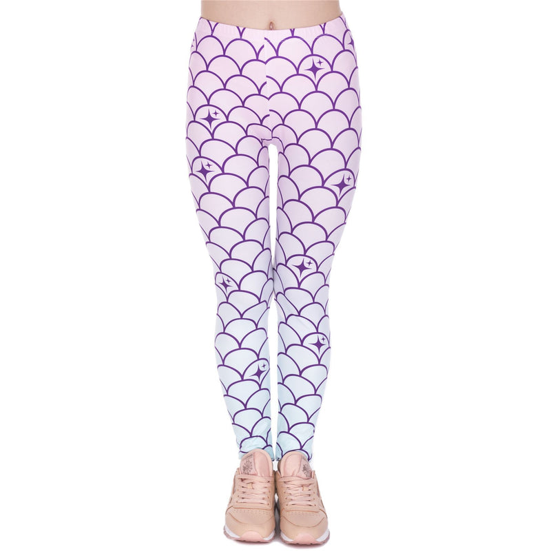 Regular Leggings (8-12 UK Size) - Mermaid Tail - Kukubird-UK