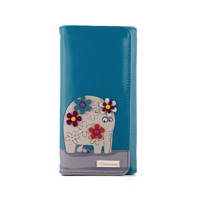 Kukubird Large Purse Elephant And Mouse Purse - Blue - Kukubird_UK