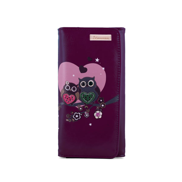 Kukubird Large Purse 2 owl's love - Purple - Kukubird_UK