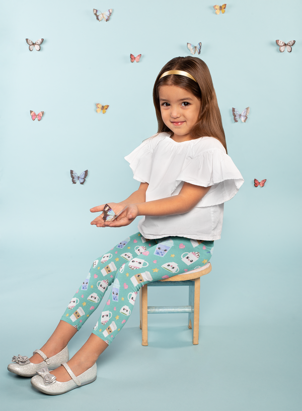 Children's Leggings - Cute Café Drink