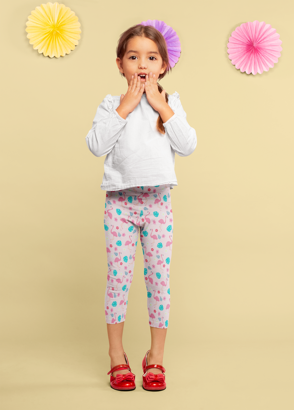 Children's Leggings - Tropical Pink Flamingo