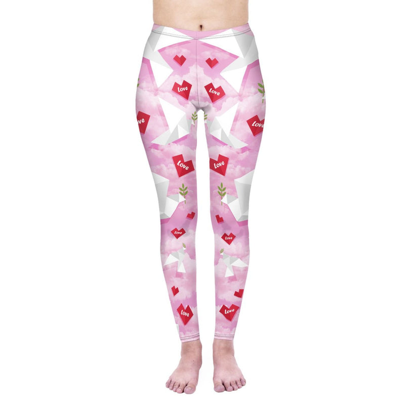 Regular Leggings (8-12 UK Size) - Origami Love Doves - Kukubird_UK