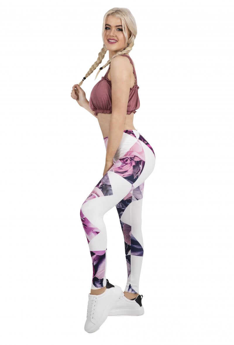 Regular Leggings (8-12 UK Size) - Diamond Floral - Kukubird-UK