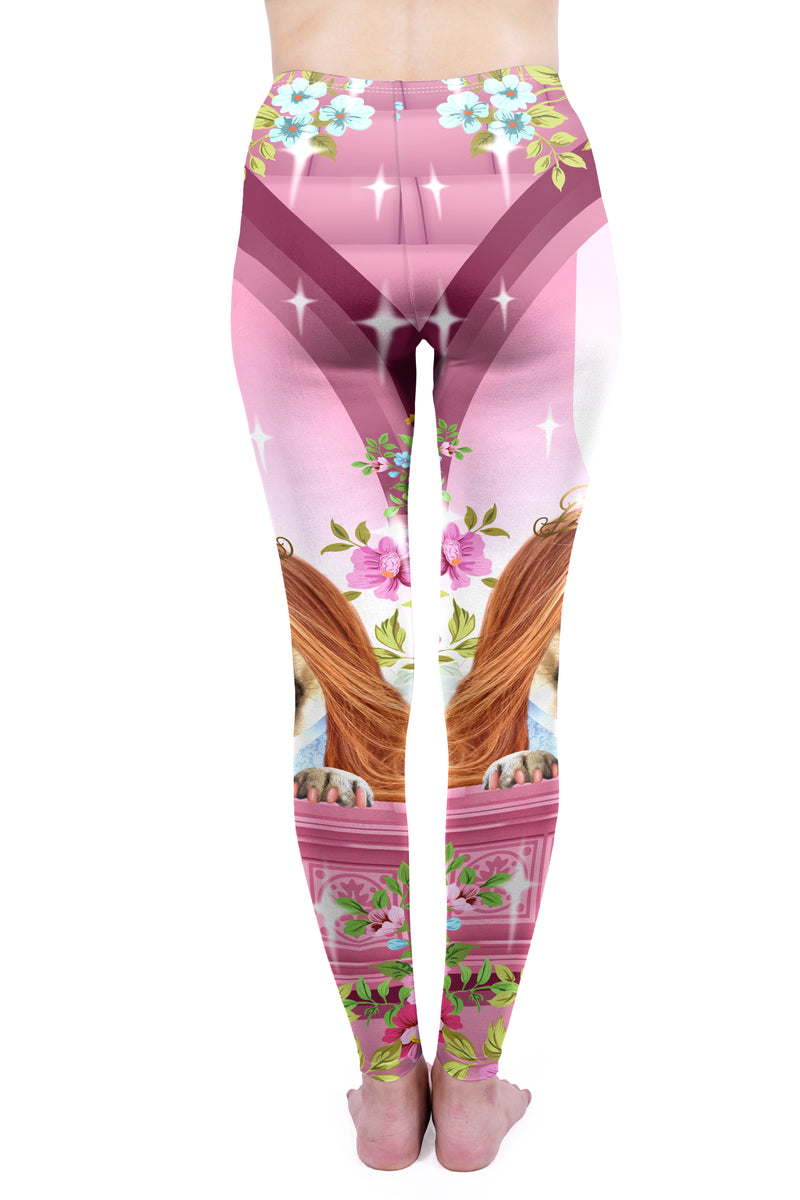 Regular Leggings (8-12 UK Size) - Princess Pugerella - Kukubird_UK