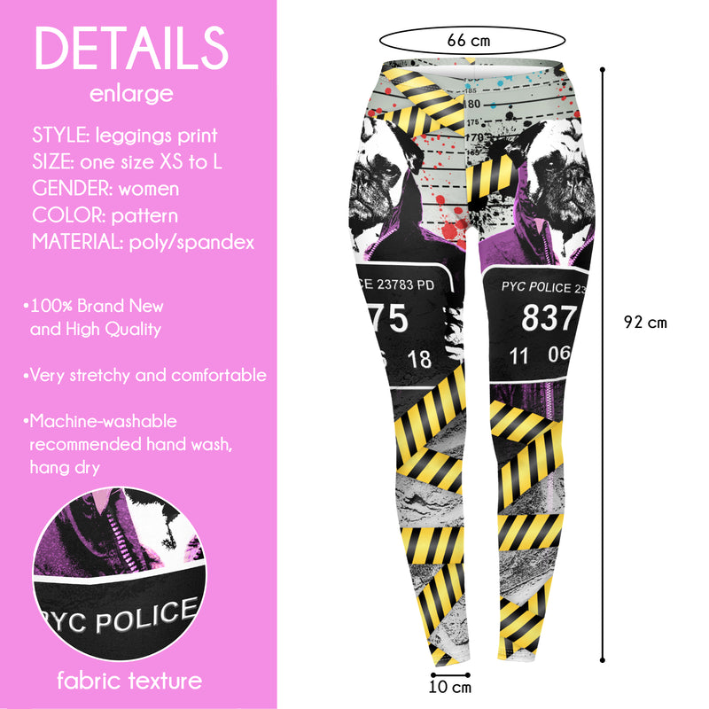 Regular Leggings (8-12 UK Size) - Pug Shot - Kukubird_UK