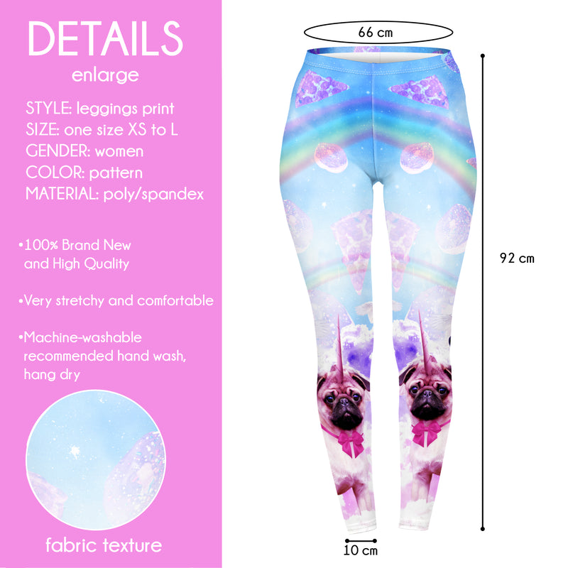 Regular Leggings (8-12 UK Size) - Pugasus - Kukubird_UK