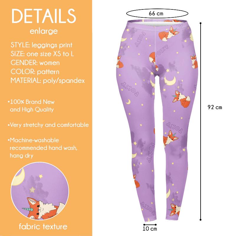 Regular Leggings (8-12 UK Size) - Foxicorn - Kukubird_UK