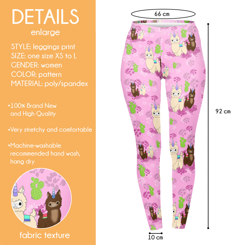 Regular Leggings (8-12 UK Size) - Llamacorn - Kukubird_UK