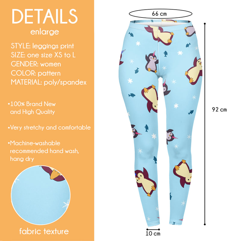 Regular Leggings (8-12 UK Size) - Pingucorn - Kukubird_UK