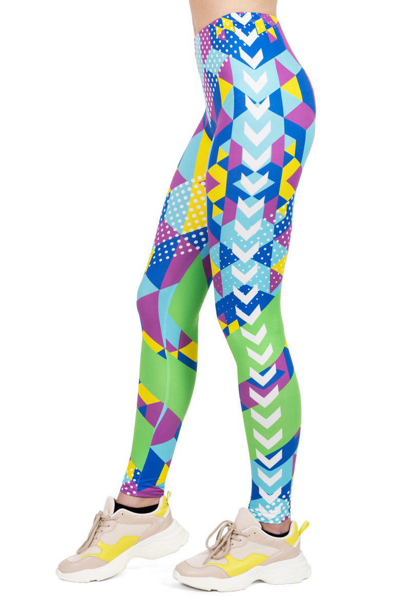 Regular Leggings (8-12 UK Size) - Geo Cubic - Kukubird-UK