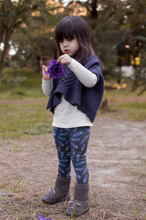 Children's Leggings - Exotic Feathers