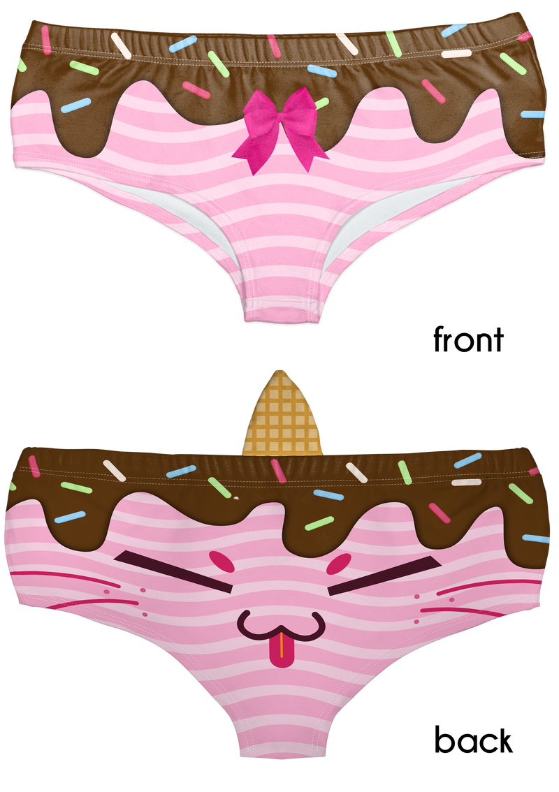Horn Pantie - Ice Cream Caticorn (6-10 UK Size) - Kukubird_UK