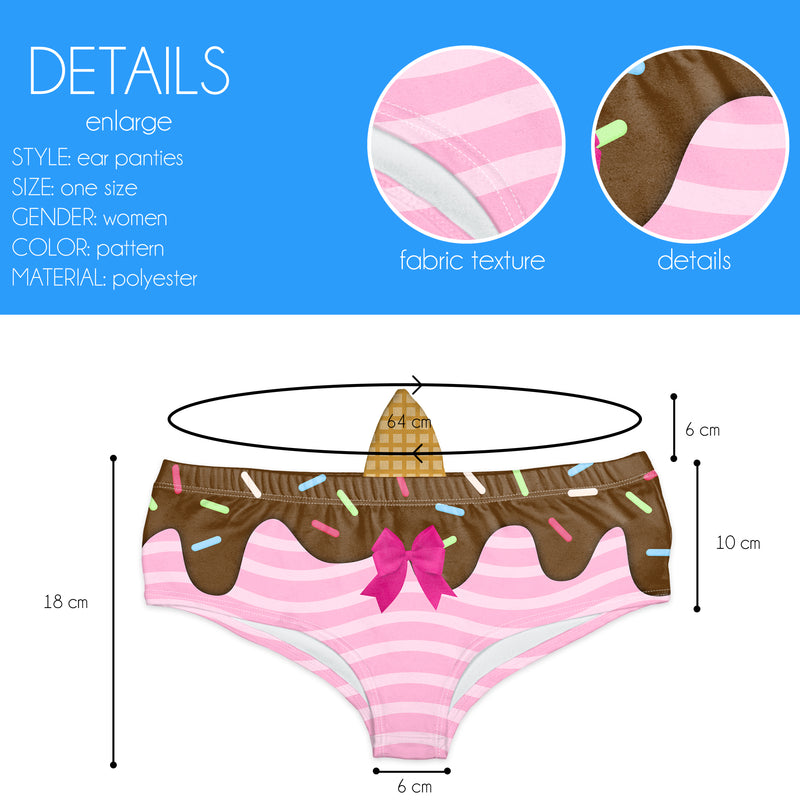 Horn Pantie - Ice Cream Caticorn (6-10 UK Size) - Kukubird_UK